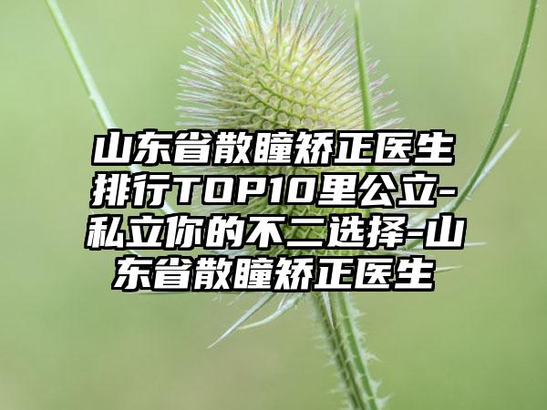 山东省散瞳矫正医生排行TOP10里公立-私立你的不二选择-山东省散瞳矫正医生