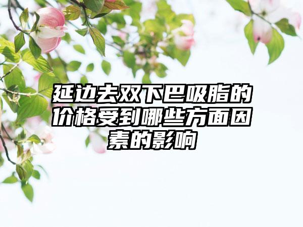 延边去双下巴吸脂的价格受到哪些方面因素的影响