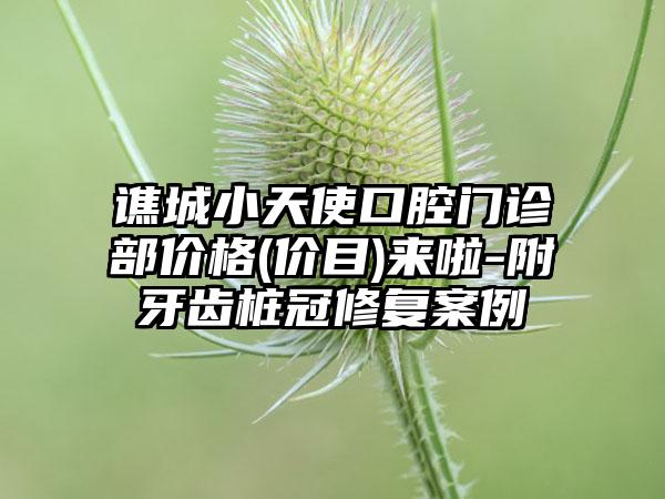 谯城小天使口腔门诊部价格(价目)来啦-附牙齿桩冠修复案例