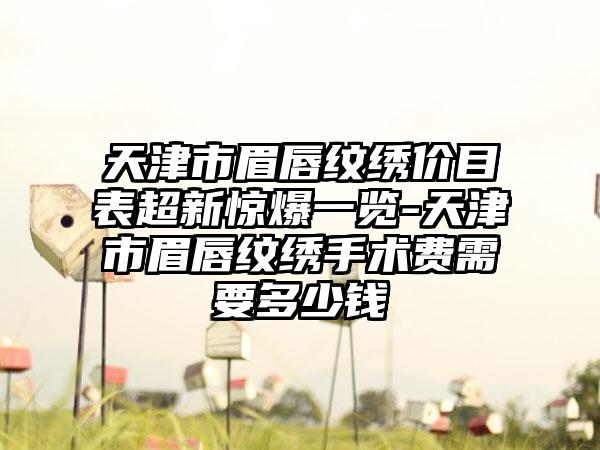 天津市眉唇纹绣价目表超新惊爆一览-天津市眉唇纹绣手术费需要多少钱