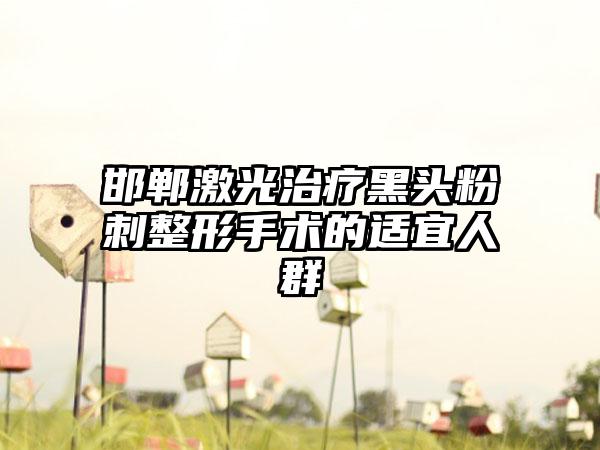 邯郸激光治疗黑头粉刺整形手术的适宜人群