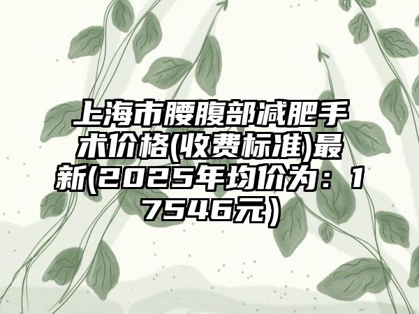 上海市腰腹部减肥手术价格(收费标准)最新(2025年均价为：17546元）