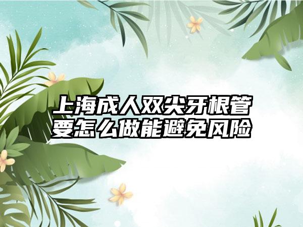 上海成人双尖牙根管要怎么做能避免风险