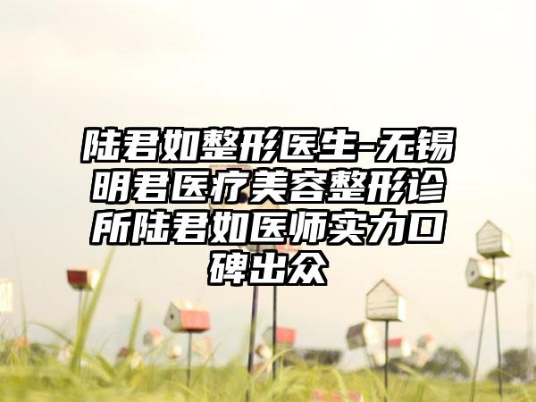 陆君如整形医生-无锡明君医疗美容整形诊所陆君如医师实力口碑出众