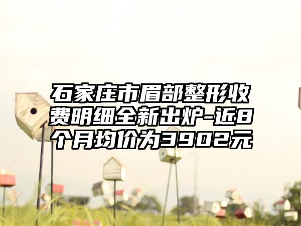 石家庄市眉部整形收费明细全新出炉-近8个月均价为3902元