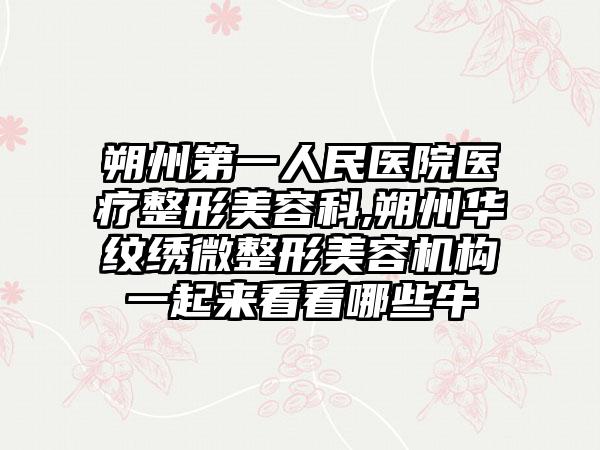 朔州第一人民医院医疗整形美容科,朔州华纹绣微整形美容机构一起来看看哪些牛