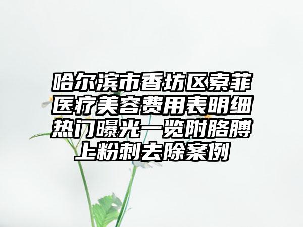 哈尔滨市香坊区索菲医疗美容费用表明细热门曝光一览附胳膊上粉刺去除案例