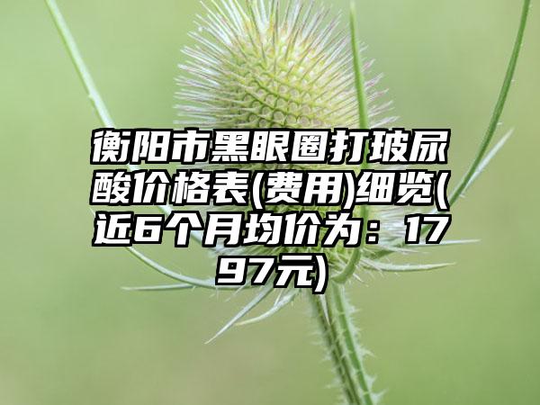 衡阳市黑眼圈打玻尿酸价格表(费用)细览(近6个月均价为：1797元)