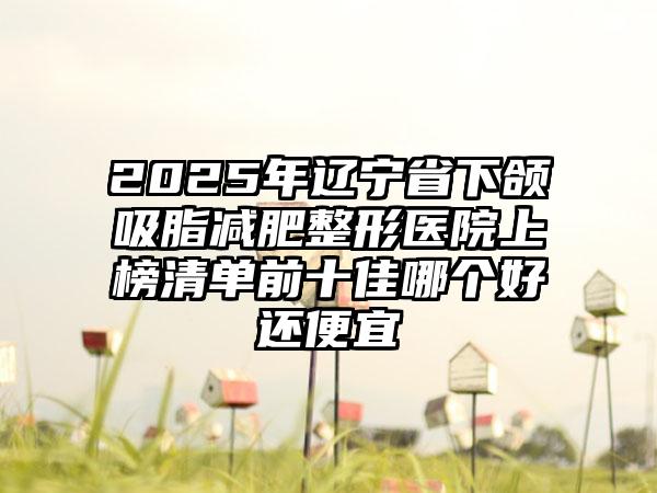 2025年辽宁省下颌吸脂减肥整形医院上榜清单前十佳哪个好还便宜