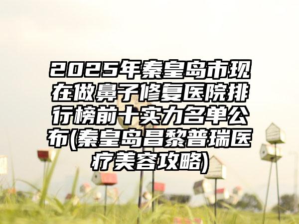 2025年秦皇岛市现在做鼻子修复医院排行榜前十实力名单公布(秦皇岛昌黎普瑞医疗美容攻略)