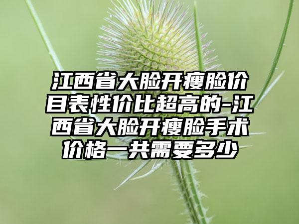 江西省大脸开瘦脸价目表性价比超高的-江西省大脸开瘦脸手术价格一共需要多少