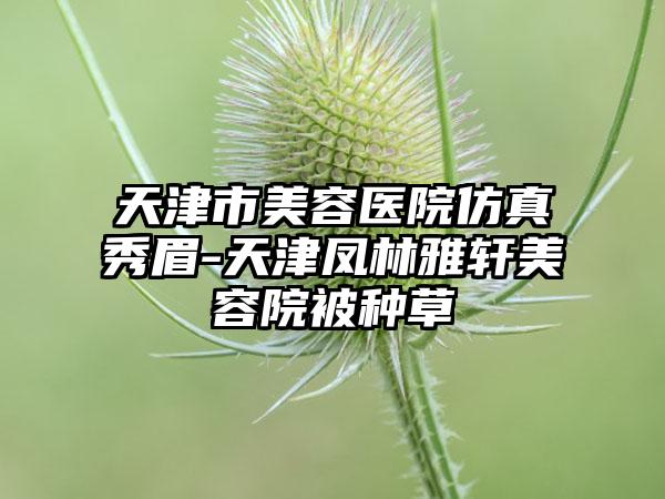 天津市美容医院仿真秀眉-天津凤林雅轩美容院被种草