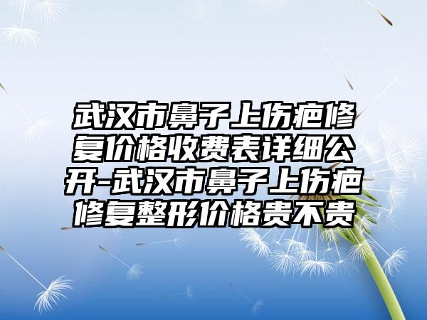 武汉市鼻子上伤疤修复价格收费表详细公开-武汉市鼻子上伤疤修复整形价格贵不贵