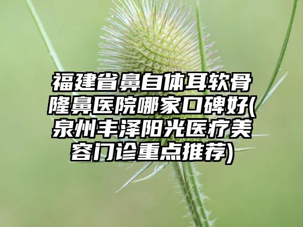 福建省鼻自体耳软骨隆鼻医院哪家口碑好(泉州丰泽阳光医疗美容门诊重点推荐)