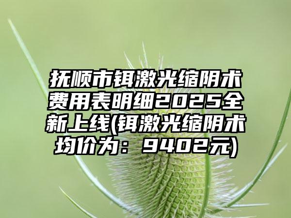 抚顺市铒激光缩阴术费用表明细2025全新上线(铒激光缩阴术均价为：9402元)