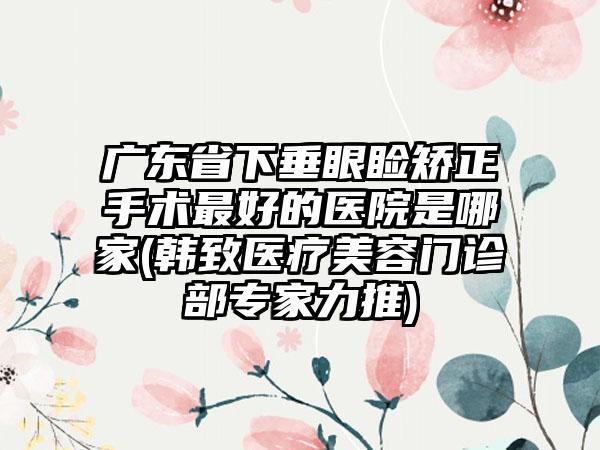 广东省下垂眼睑矫正手术最好的医院是哪家(韩致医疗美容门诊部专家力推)