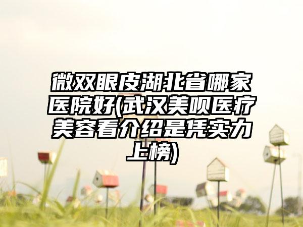 微双眼皮湖北省哪家医院好(武汉美呗医疗美容看介绍是凭实力上榜)