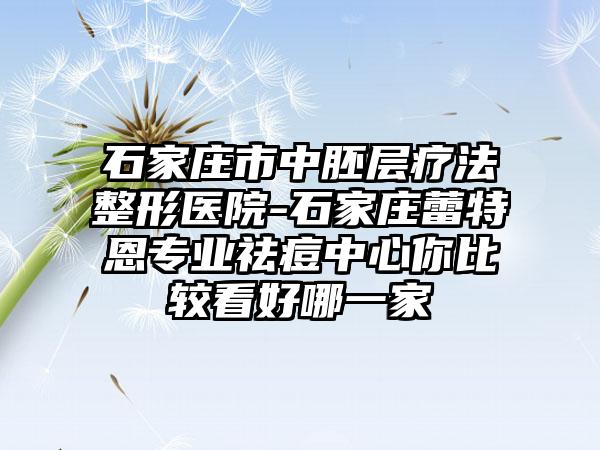 石家庄市中胚层疗法整形医院-石家庄蕾特恩专业祛痘中心你比较看好哪一家