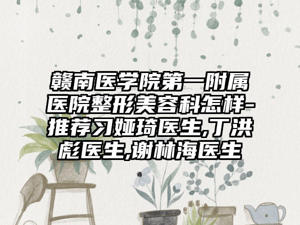 赣南医学院第一附属医院整形美容科怎样-推荐习娅琦医生,丁洪彪医生,谢林海医生