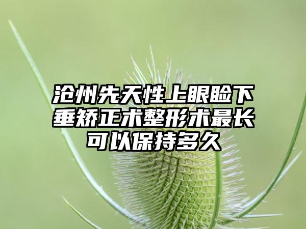 沧州先天性上眼睑下垂矫正术整形术最长可以保持多久