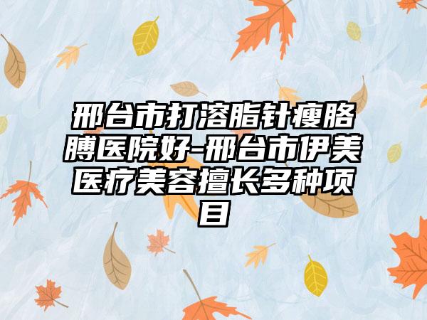 邢台市打溶脂针瘦胳膊医院好-邢台市伊美医疗美容擅长多种项目