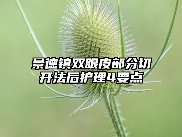 景德镇双眼皮部分切开法后护理4要点