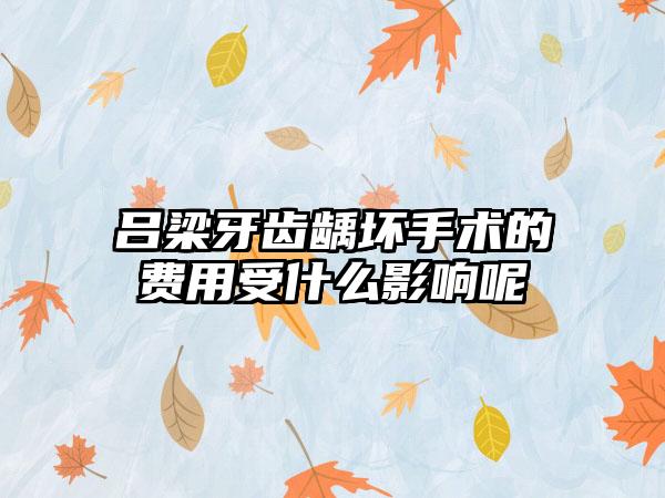 吕梁牙齿龋坏手术的费用受什么影响呢