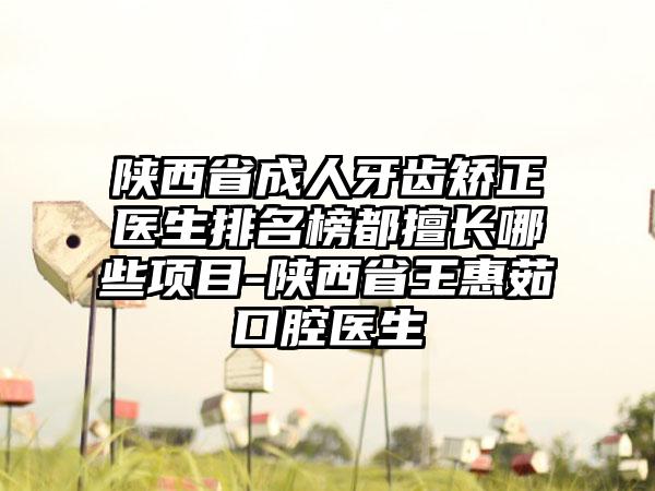 陕西省成人牙齿矫正医生排名榜都擅长哪些项目-陕西省王惠茹口腔医生