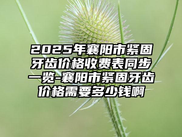 2025年襄阳市紧固牙齿价格收费表同步一览-襄阳市紧固牙齿价格需要多少钱啊