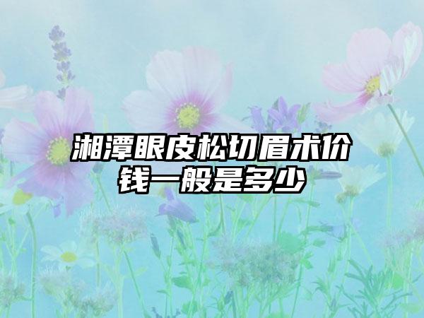 湘潭眼皮松切眉术价钱一般是多少