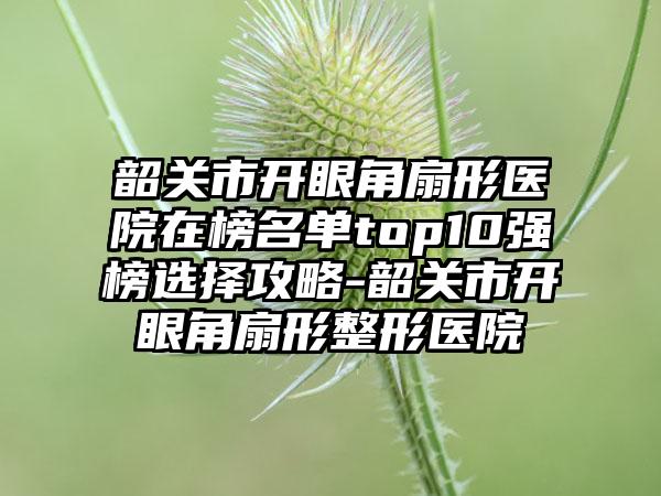 韶关市开眼角扇形医院在榜名单top10强榜选择攻略-韶关市开眼角扇形整形医院