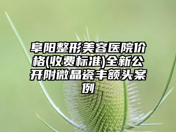 阜阳整形美容医院价格(收费标准)全新公开附微晶瓷丰额头案例