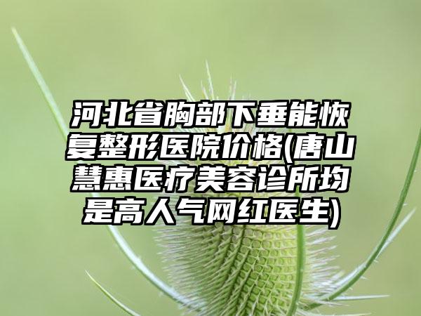 河北省胸部下垂能恢复整形医院价格(唐山慧惠医疗美容诊所均是高人气网红医生)