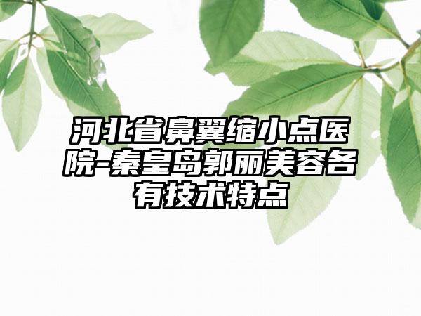 河北省鼻翼缩小点医院-秦皇岛郭丽美容各有技术特点