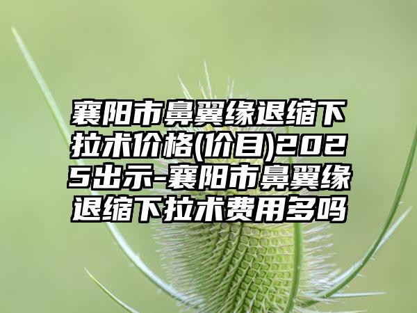 襄阳市鼻翼缘退缩下拉术价格(价目)2025出示-襄阳市鼻翼缘退缩下拉术费用多吗