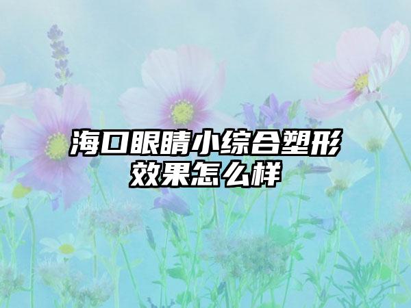 海口眼睛小综合塑形效果怎么样