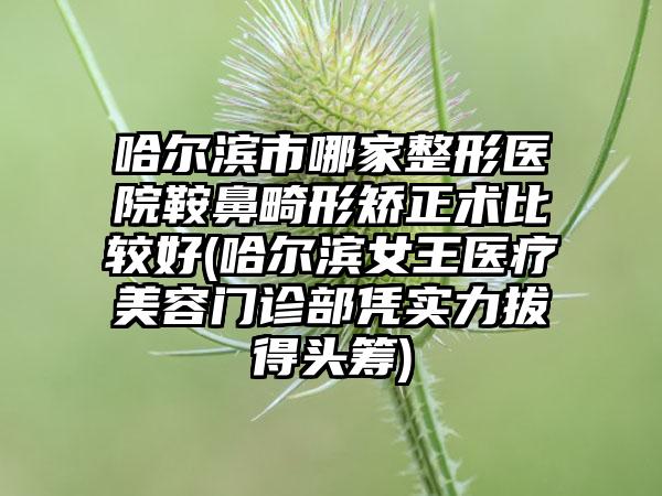 哈尔滨市哪家整形医院鞍鼻畸形矫正术比较好(哈尔滨女王医疗美容门诊部凭实力拔得头筹)